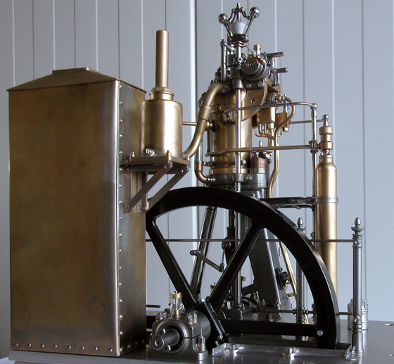 Model stoommachines van verschillende bouwers