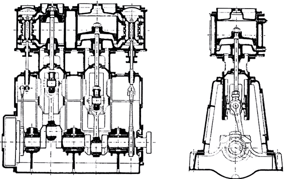 2 cilinder stoommachines staande en liggende