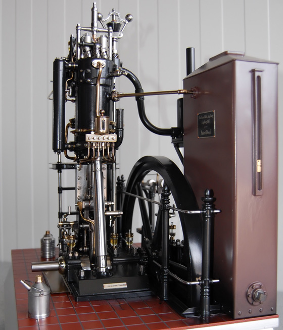 Model stoommachines van verschillende bouwers
