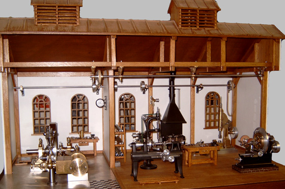 Model stoommachines van verschillende bouwers